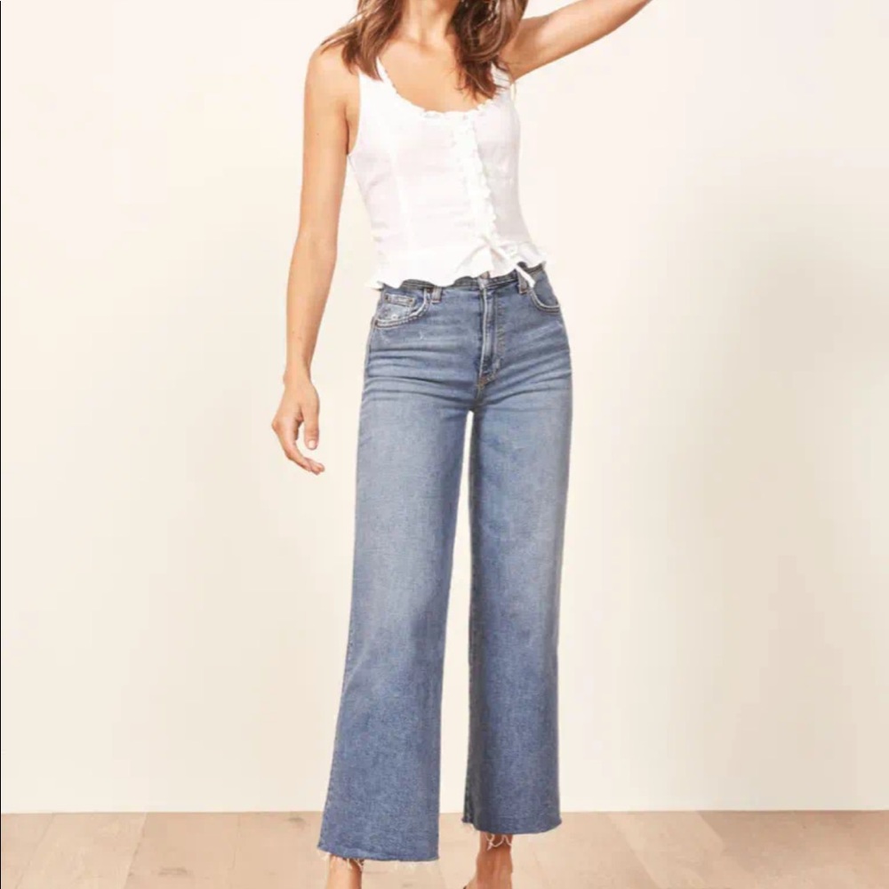 Reformation stretch flood jeans